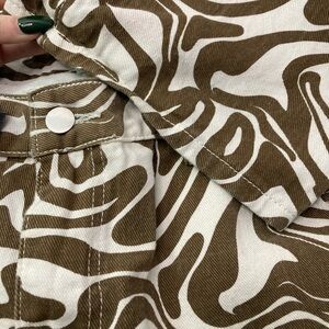 Unique Marble brown and white abstract swirl wide bottom jeans
